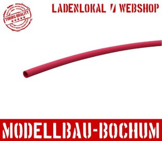 (3,69 EUR/1m) Schrumpfschlauch 2,4mm 25cm (PolyOlefin) rot -Meterware