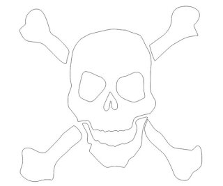 mobo-racing RC-Aufkleber Decal Sticker Totenkopf 01 - geplottet weiß