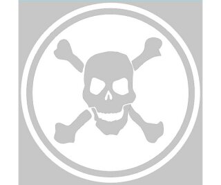 mobo-racing RC-Aufkleber Decal Sticker Totenkopf 05 - geplottet weiß