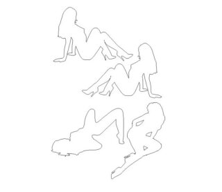 mobo-racing RC-Aufkleber Decal Sticker Sexy Frau Bogen 01 - geplottet freistehend weiß