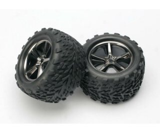 Traxxas Reifen & Felgen montiert geklebt Gemini schwarzchrom Fel 5374A BULK