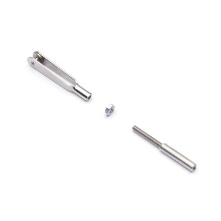 Kavan KAV50.0011 Metall Gabelkopf mit Gewindelöthülse 2,1mm, M2, 2 Stück