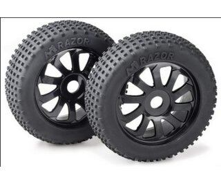 Absima 2520015 Räderset Buggy "Razor" 10 Speichen/Dirt schwarz 1:8 (2)