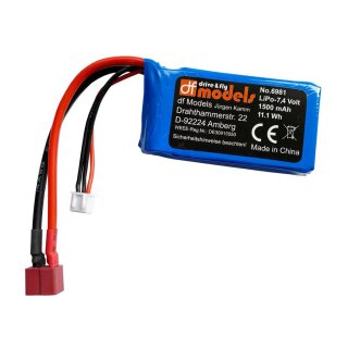 DF-Models 6981 LiPo Akku 7,4V  2S 1500mAh T-Plug