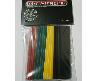 mobo-racing Schrumpfschlauch 16Stk. 10mm x 80mm schwarz/rot/gelb/grün