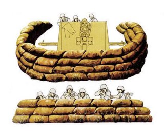 Tamiya 35025 1:35 WWII Diorama-Set Sandsäcke (36+12) 300035025