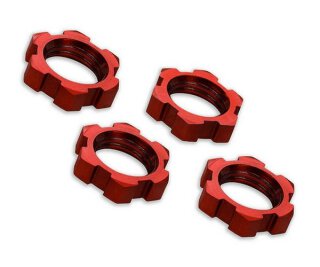 Traxxas X-MAXX Radmuttern, splined, 17mm, serrated (rot-eloxiert) (4) 7758R