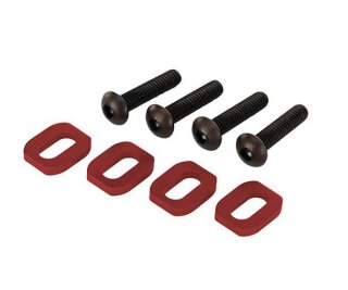 Traxxas X-MAXX Schreiben, Motorhalter, Alu (rot-eloxiert) (4)/ 4x18mm BCS 7759R
