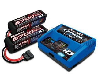 Traxxas 2993GX EZ-Peak LIVE Lader (2971G ) + 2x 4S 14,8V 6700mAh LiPo-Akku (2890X) X-Maxx-Paket