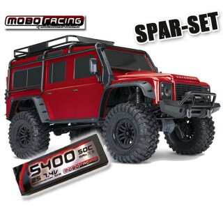 Traxxas 82256-4 TRX-4 Land Rover Defender Crawler rot + 5400mAh 2S Lipo TRX4