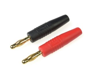 Revtec GF-1013-001 Steckverbinder Banana Goldkontakten 4mm Schwarz + Rot 1 Paar