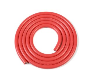 Revtec GF-1341-020 Silikon Kabel Powerflex PRO+ Rot 10AWG 2683/0.05 Stränge AD 5.5mm 1m