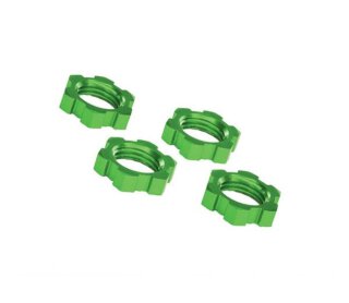 TRAXXAS 7758G Radmuttern, splined, 17mm, serrated (grün-eloxiert) (4) X-MAXX