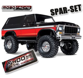 Traxxas 82246-4 TRX-4 1979er Ford Bronco Clipless + 2S 5400mAh LiPo - rot