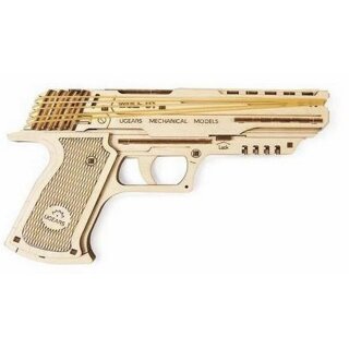 Siva SI-70047 UGEARS Wolf-01 Handfeuerwaffe mechanischer 3D Holzbausatz