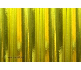 Oracover 21-094-010 Bügelfolie Breite: 60cm Länge: 1m chrom gelb