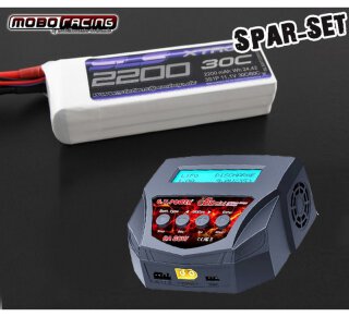 Spar-Set Flug 4s 2200mAh SLS Xtron Lipo + GT-Power C6D Mini Charger 10A 100W