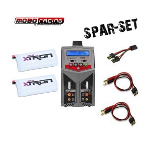Spar-Set für Traxxas 1:16 Modelle: 2x 3S 11,1V 1400mAh Lipo + Dual Lader