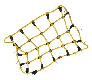 Robitronic R21002Y Gepäcknetz mit Haken Gelb (190mm x 120mm)