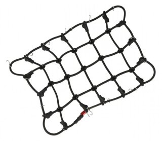 Robitronic R21002BK Gepäcknetz mit Haken Schwarz (190mm x 120mm)