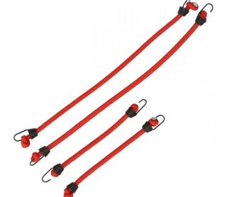 Robitronic R21003R Spanngurte mit Haken Rot elastisch (2 Paar)