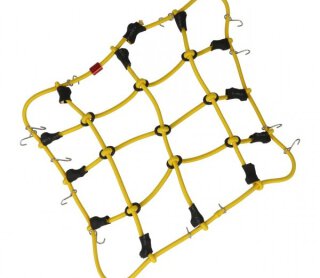 Robitronic R21001Y Gepäcknetz mit Haken Gelb (150mm x 120mm)