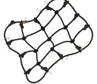 Robitronic R21001BK Gepäcknetz mit Haken Schwarz (150mm x 120mm)