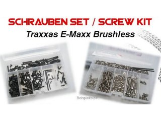 mobo-racing Edelstahl-Schrauben Set für den Traxxas E-Maxx Brushless 39086-4