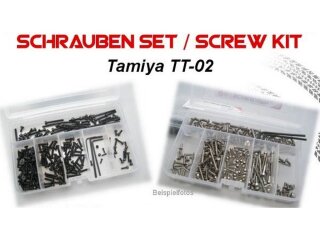 mobo-racing Edelstahl-Schrauben für den Tamiya TT-02 Chassis
