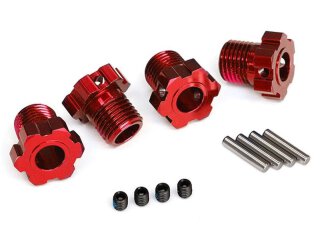 Traxxas 8654R Radmitnehmer splined 17mm rot eloxiert