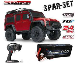 Traxxas 82256-4 TRX-4 Land Rover Crawler 2,4GHz rot + 5000mAh 2S Lipo TRX4