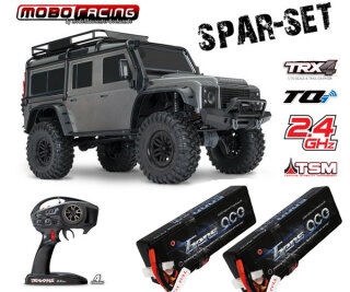 Traxxas 82256-4 TRX-4 Land Rover Crawler 2,4GHz grau + 2x 5000mAh 2S Lipo TRX4