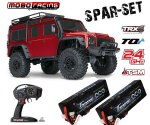 Traxxas 82256-4 TRX-4 Land Rover Crawler 2,4GHz rot + 2x...