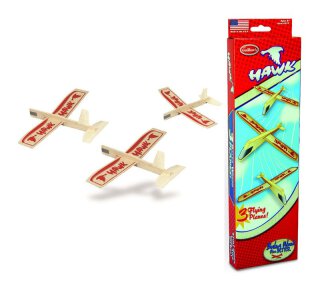 Guillows GU25T Hawk Balsawurfgleiterer 3er Pack