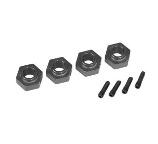 Traxxas 8269A Radmitnehmer 12mm hex, 6061-T6 Alu grau 4 + Schraub-Pin 4
