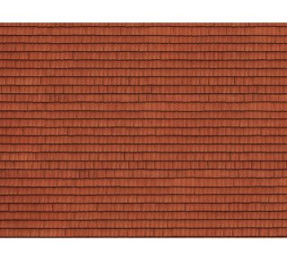 NOCH 56670 3D-Kartonplatte - Dachziegel, rot - Spur H0