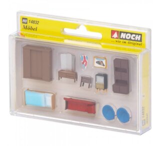 NOCH 14832 Möbel Schlaf & Wohnzimmer Spur H0