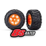 Traxxas 7772T Reifen verklebt X-Maxx orange Maxx AT (2)...