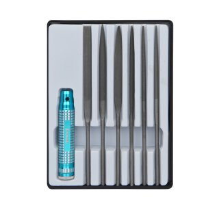 Donau Elektronik M60 - Profiline Nadelfeilen Set 7-tlg. mit Metallhalter