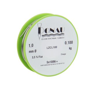 Donau Elektronik LZCL100 - Lötzinn "CLEAR" Ø1 mm Sn100Ni+ Spule 100g