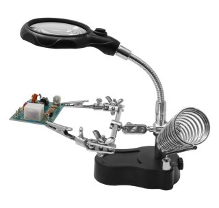 Donau Elektronik HH3 - Helping Hand mit LED-Licht + Lupe