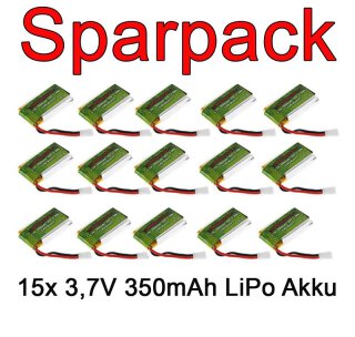 SPARPACK Dromida DIDE1546 LiPo 1S 3,7V 350mAh Akku 15 Stück