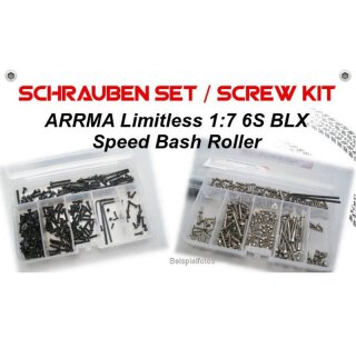 mobo-racing Edelstahl-Schrauben für den ARRMA Limitless 1:7 6S BLX Speed Bash Roller