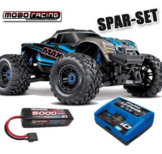 Traxxas 89086-4 Wide-Maxx 4WD Monster Truck Brushless 4S + 1x4S Lipo 5000mah + Lader Blau