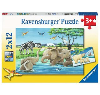 Ravensburger 05095 Puzzle Tierkinder aus aller Welt - Teileanzahl 12