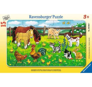 Ravensburger 06046 Puzzle Bauernhoftiere auf der Wiese - Teileanzahl 15