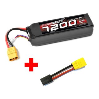 mobo-racing TRX-LiPo 4S 14,8V 7200mAh 60C Akku Semi-Soft Case Traxxas X-Maxx