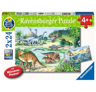 Ravensburger 05128 Puzzle Saurier und ihre Lebensräume - Teileanzahl 2X24