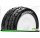 LOUISE LOUT3188SWKR E-ROCKET 1-10 Buggy Tire Set Soft - White Wheels - Hex 12mm