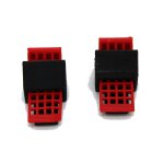 mobo-racing Hemmschuhe/Unterlegkeile 1:14 mit schwarzem Halter 2 Stück - rot